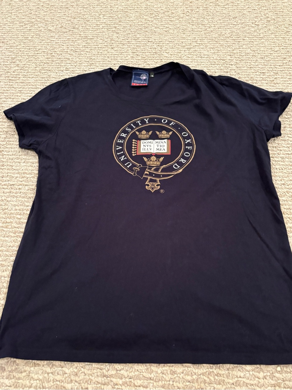 University of Oxford Navy Logo Crew Neck T-Shirt Women’s Size Large UK 18